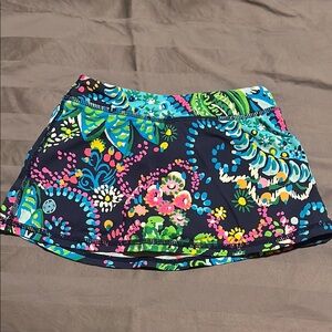 Lilly Pulitzer Blue Green Mini Skater Skirt Resort Wear